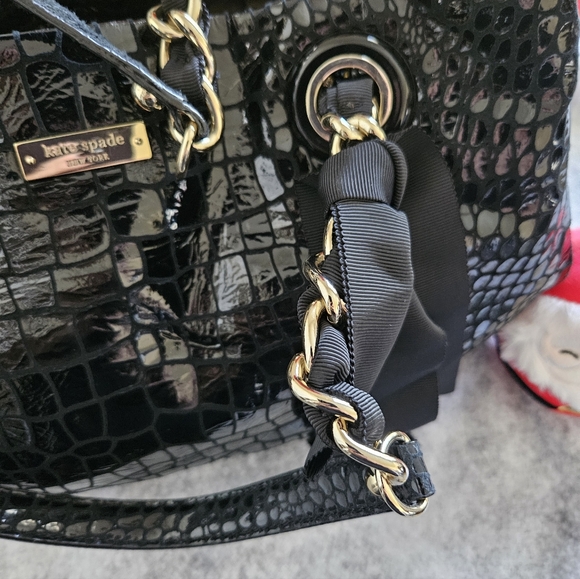 Kate Spade Beautiful Black Alligator Handbag Vintage - Picture 2 of 8
